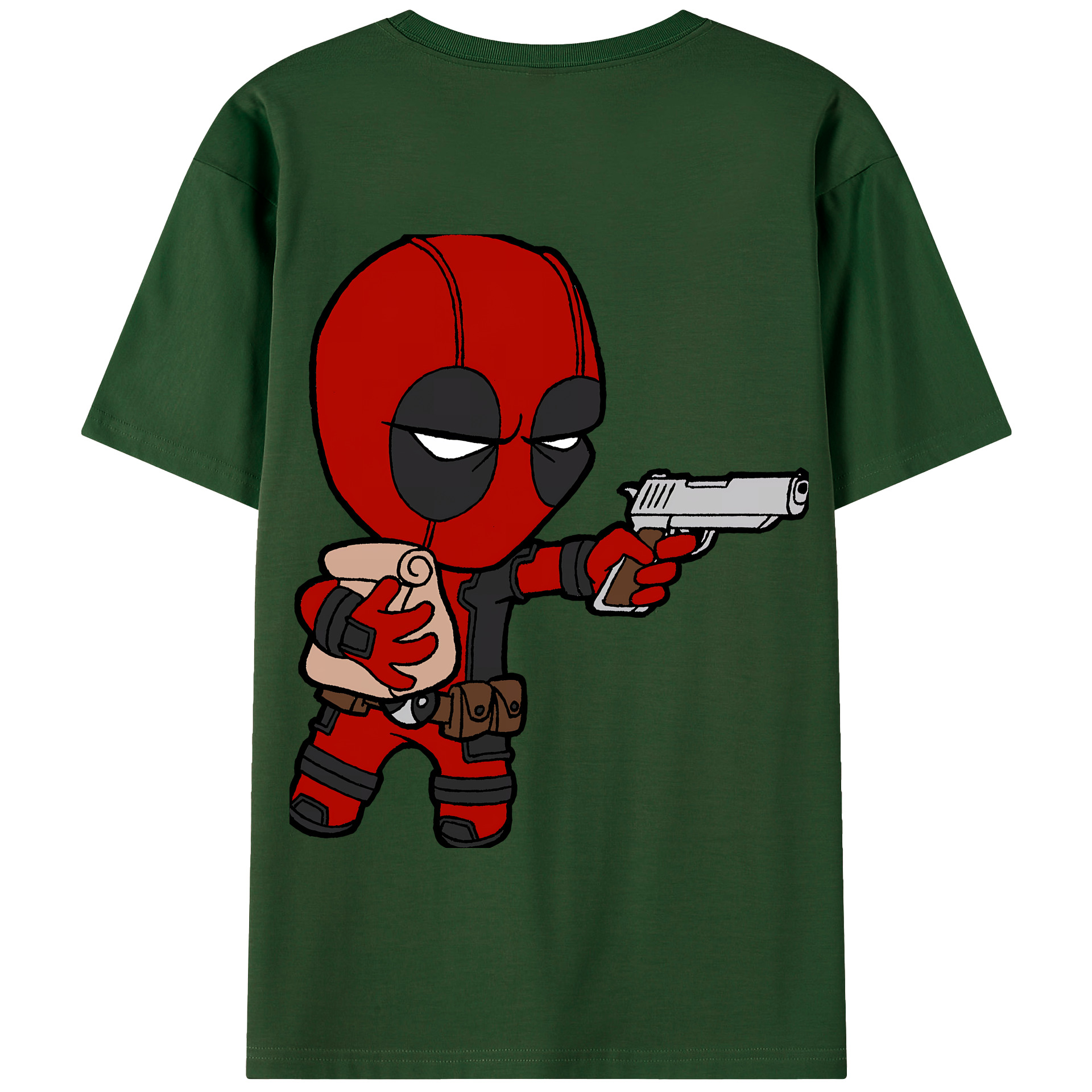 （画像用） Deadpool デッドプール 綿100％半袖Tシャツ（背面プリント）